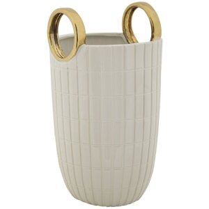 Mauro Ferretti Vase Shopping Ø 18x25 cm blanc or