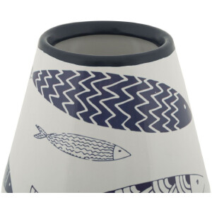 Mauro Ferretti Vase Poisson-Double Ø 14x34 cm blanc bleu