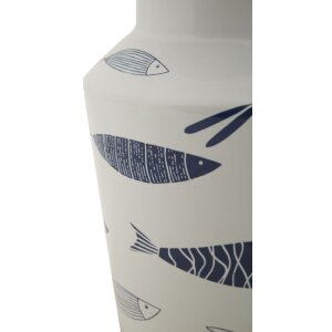 Mauro Ferretti Vase Poisson-Double Ø 14x34 cm blanc bleu
