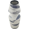Mauro Ferretti Vase Poisson-Double Ø 14x34 cm blanc bleu