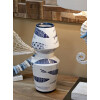 Mauro Ferretti Vase Poisson-Double Ø 14x34 cm blanc bleu