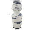 Mauro Ferretti Vase Poisson-Double Ø 14x34 cm blanc bleu