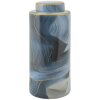 Mauro Ferretti Vase Elegant Ø 15x34 cm bleu or avec couvercle