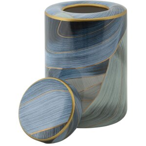 Mauro Ferretti Vase Elegant Ø 15x24 cm bleu or avec couvercle