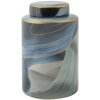 Mauro Ferretti Vase Elegant Ø 15x24 cm bleu or avec couvercle