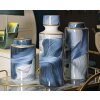 Mauro Ferretti Vase Elegant Ø 15x24 cm bleu or avec couvercle