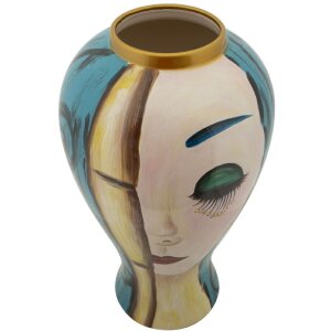Mauro Ferretti Vase visage artificiel Ø 28x50 cm multicolore