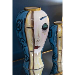 Mauro Ferretti Vase visage artificiel Ø 28x50 cm multicolore
