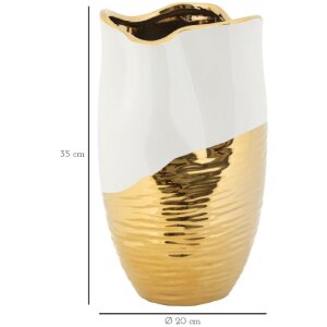 Mauro Ferretti Vase Lux Ø 20x35 cm blanc or