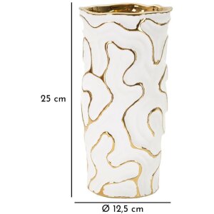 Mauro Ferretti Vase Adore Ø 12,5x25 cm blanc or