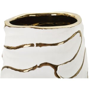 Mauro Ferretti Vase Lia Ø14,5x39,5 cm blanc or