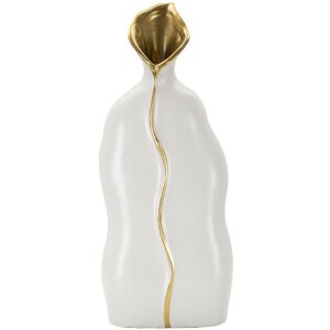 Mauro Ferretti Vase Uma 16x8x40 cm blanc or