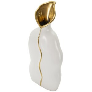 Mauro Ferretti Vase Uma 16x8x40 cm blanc or