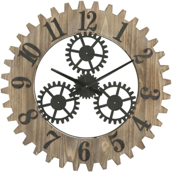 Mauro Ferretti horloge murale Ingranaggio Plus Ø60x4 cm noir naturel