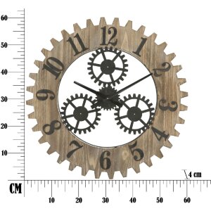 Mauro Ferretti horloge murale Ingranaggio Plus Ø60x4 cm noir naturel