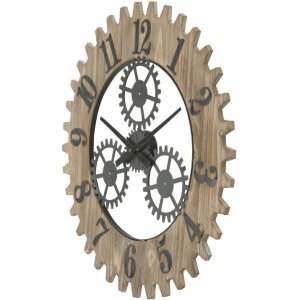Mauro Ferretti horloge murale Ingranaggio Plus Ø60x4 cm noir naturel