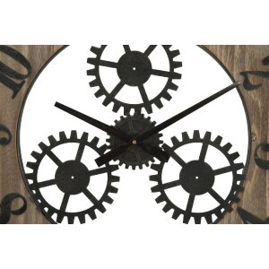 Mauro Ferretti horloge murale Ingranaggio Plus Ø60x4 cm noir naturel