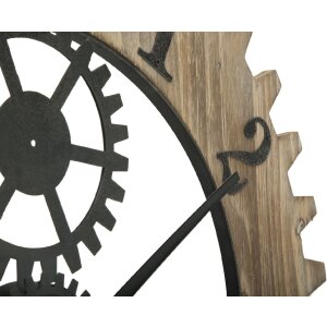 Mauro Ferretti horloge murale Ingranaggio Plus Ø60x4 cm noir naturel