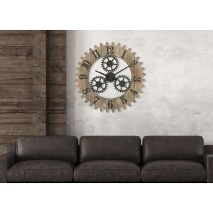 Mauro Ferretti horloge murale Ingranaggio Plus Ø60x4 cm noir naturel