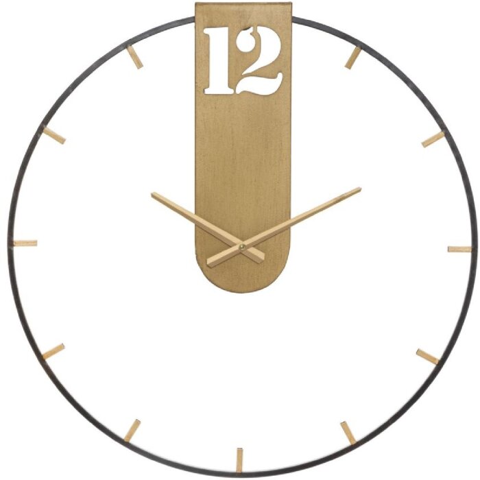 Mauro Ferretti horloge murale Goldy Ø60x4,5 cm or noir