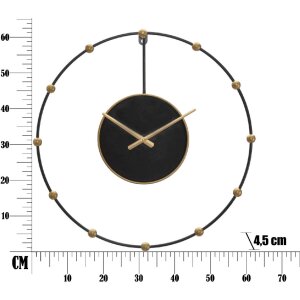 Mauro Ferretti horloge murale Perle Ø61x4,5 cm noir or