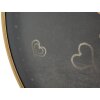 Mauro Ferretti horloge murale coeurs Ø60x6 cm gris foncé avec accents dorés