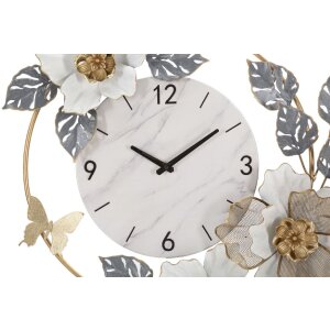 Mauro Ferretti horloge murale fleurs 64x8x64 cm blanc gris