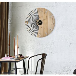 Mauro Ferretti horloge murale Wordy Ø 60x3,5 cm naturel noir