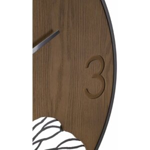 Mauro Ferretti horloge murale feuille de bois Ø 60x2 cm brun noir