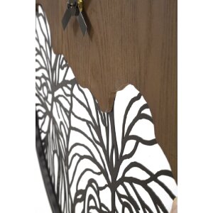 Mauro Ferretti horloge murale feuille de bois Ø 60x2 cm brun noir