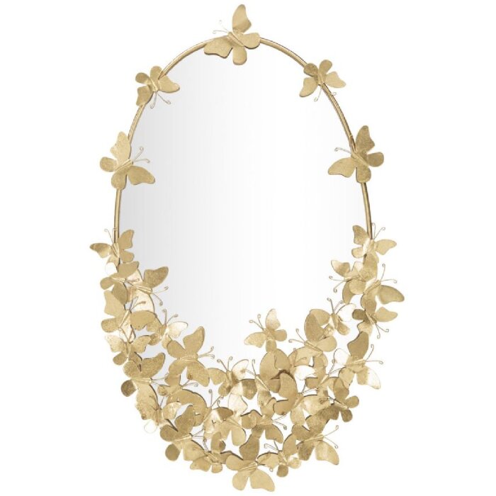 Mauro Ferretti miroir mural papillon ovale 59x3x89,5 cm or