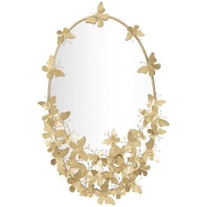 Mauro Ferretti miroir mural papillon ovale 59x3x89,5 cm or