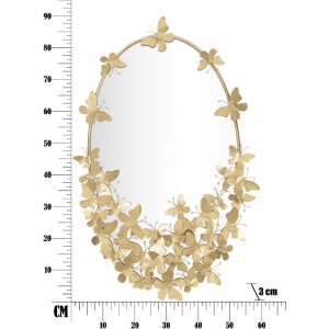 Mauro Ferretti miroir mural papillon ovale 59x3x89,5 cm or