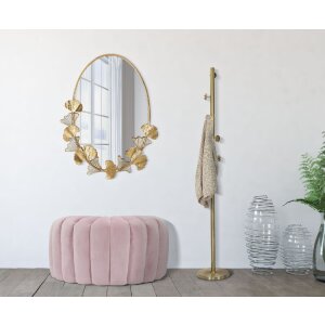 Mauro Ferretti miroir mural feuille 61,5x3x78 cm or