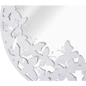 Mauro Ferretti miroir mural papillon blanc Ø 62,5x2,3 cm blanc