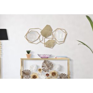 Mauro Ferretti miroir mural pierre 91x4x52 cm or