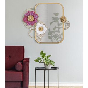 Mauro Ferretti miroir mural Lovis 75x9,5x64,1 cm or