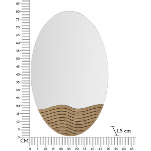 Mauro Ferretti miroir mural lignes 50x1,5x80 cm nature