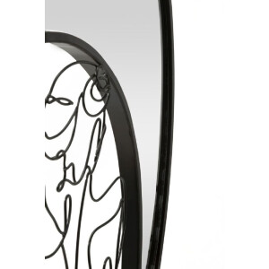 Mauro Ferretti miroir mural nudité 40,6x3,2x70,5 cm noir