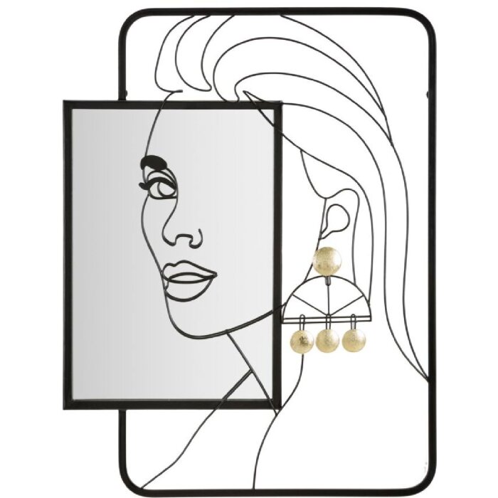 Mauro Ferretti miroir mural Eleanor 64,8x3,8x85 cm noir