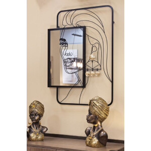 Mauro Ferretti miroir mural Eleanor 64,8x3,8x85 cm noir