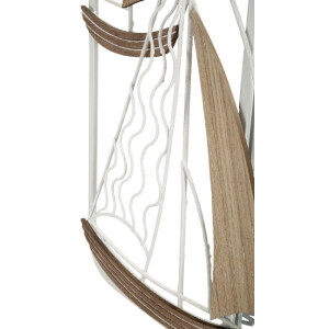 Mauro Ferretti miroir mural Adriatique 60x4,4x60 cm blanc marron