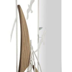 Mauro Ferretti miroir mural Adriatique 60x4,4x60 cm blanc marron