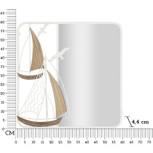 Mauro Ferretti miroir mural Adriatique 60x4,4x60 cm blanc marron