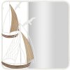 Mauro Ferretti miroir mural Adriatique 60x4,4x60 cm blanc marron