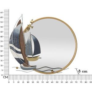 Mauro Ferretti miroir mural voile 71x8x64 cm multicolore