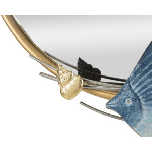 Mauro Ferretti miroir mural marine 68x5x67 cm bleu doré