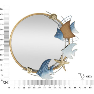 Mauro Ferretti miroir mural marine 68x5x67 cm bleu doré