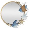 Mauro Ferretti miroir mural marine 68x5x67 cm bleu doré