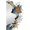 Mauro Ferretti miroir mural marine 68x5x67 cm bleu doré